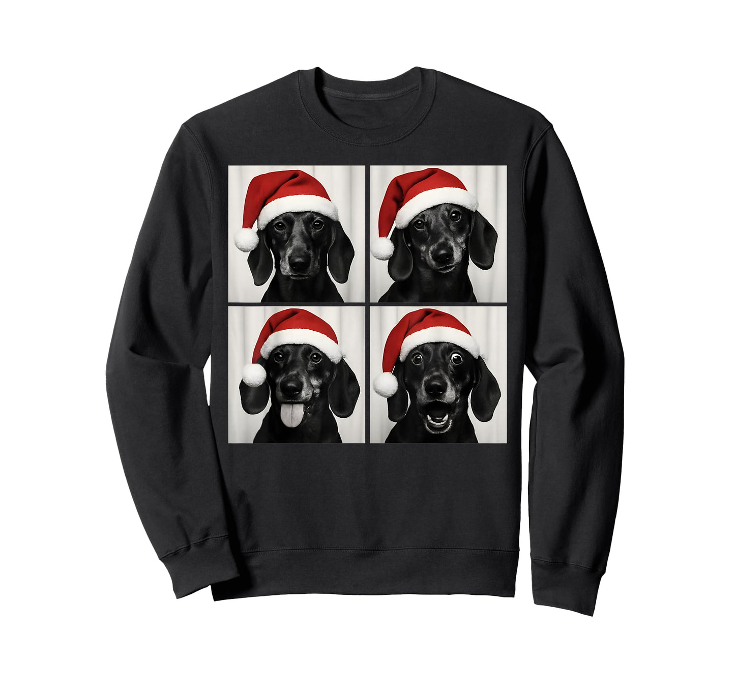 Funny Christmas Dachshund Santa Weiner Dog Lover Photo Booth T-Shirt