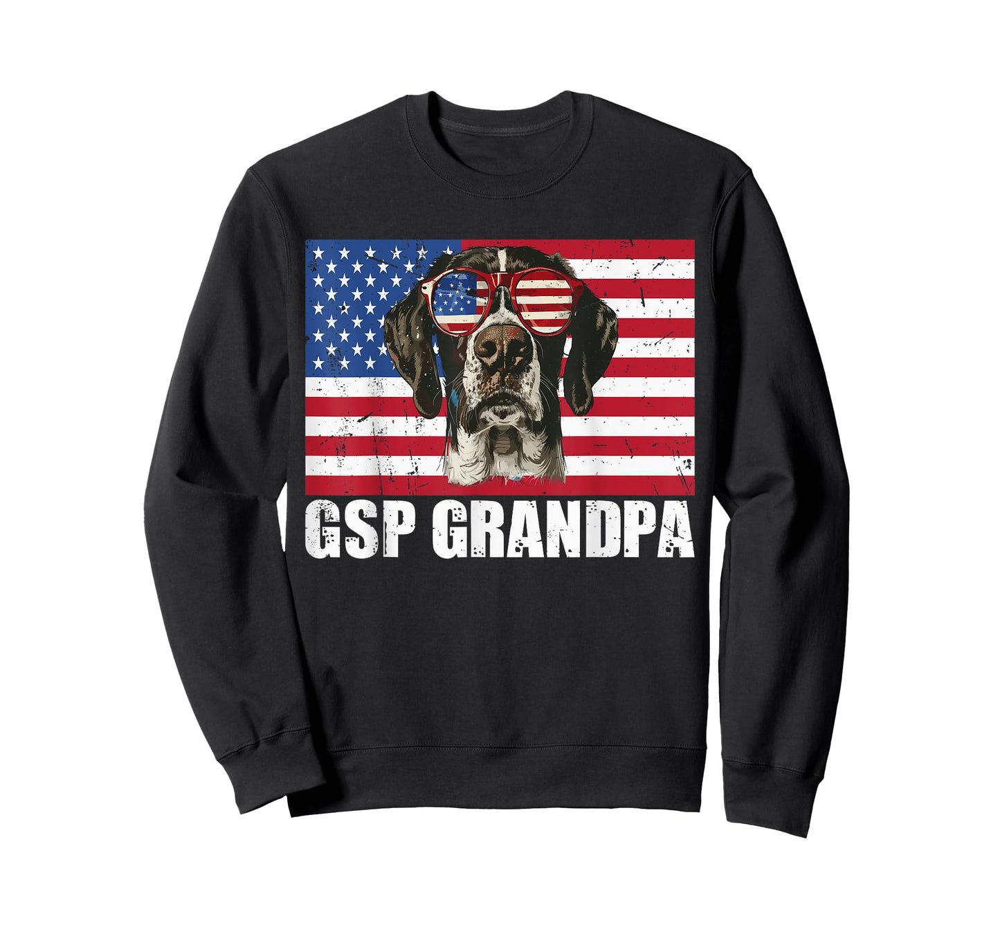 GSP Grandpa German Shorthaired Pointer US Flag 4th of July T-Shirt