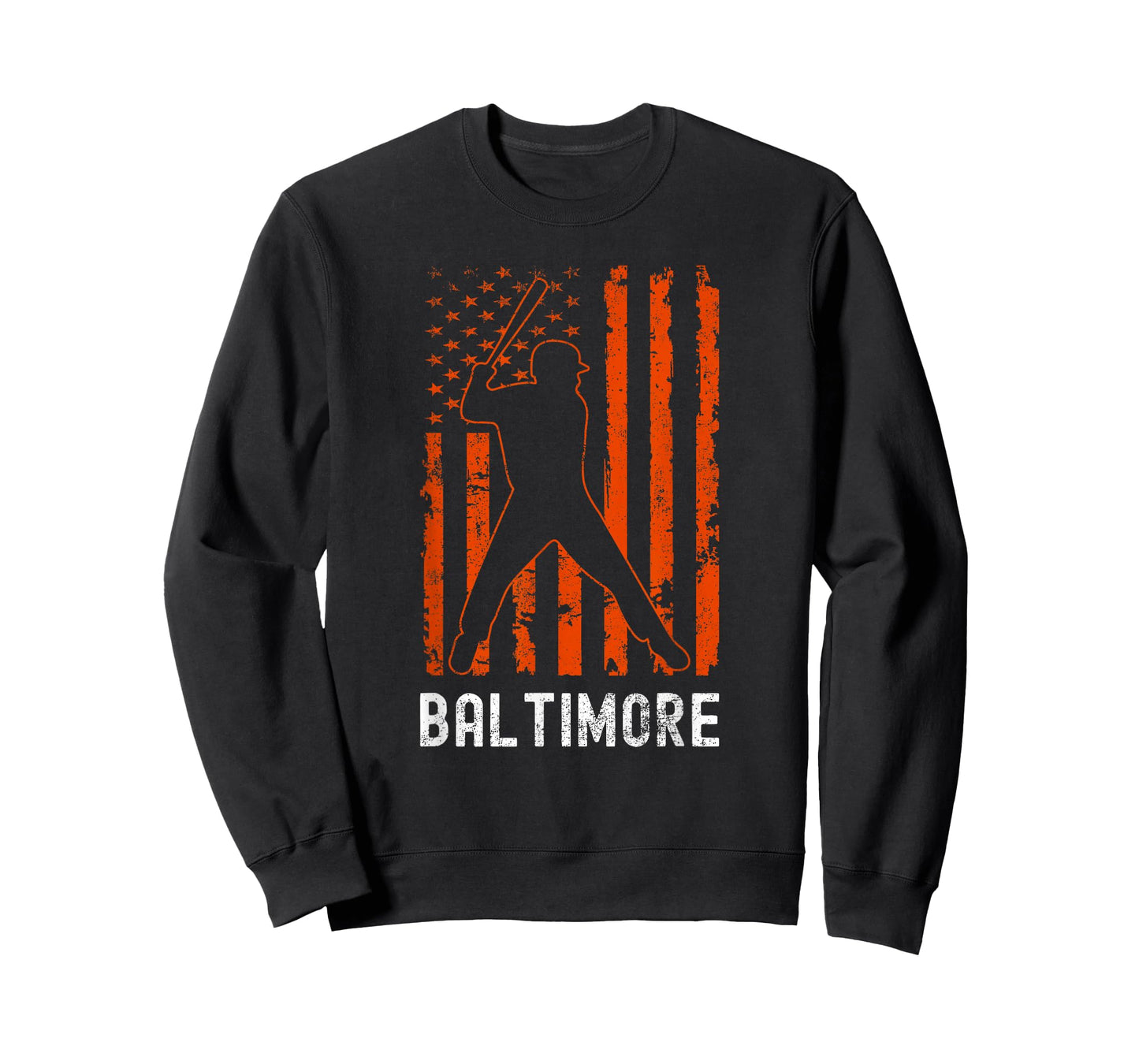 Baltimore Maryland American Flag Baseball Weathered T-Shirt