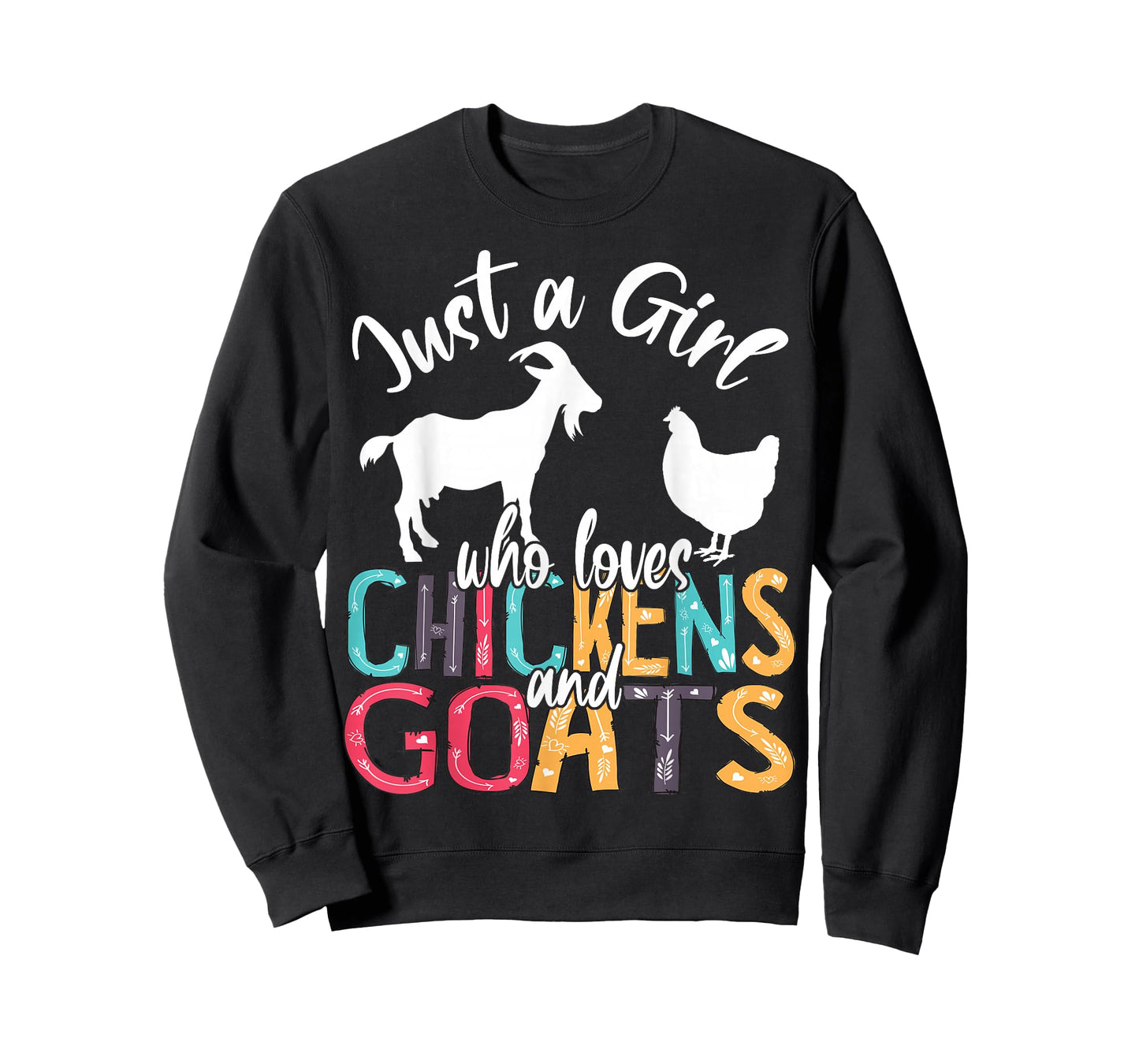 Cute Just A Girl Who Loves Chickens Goats Farmer Girls T-Shirt