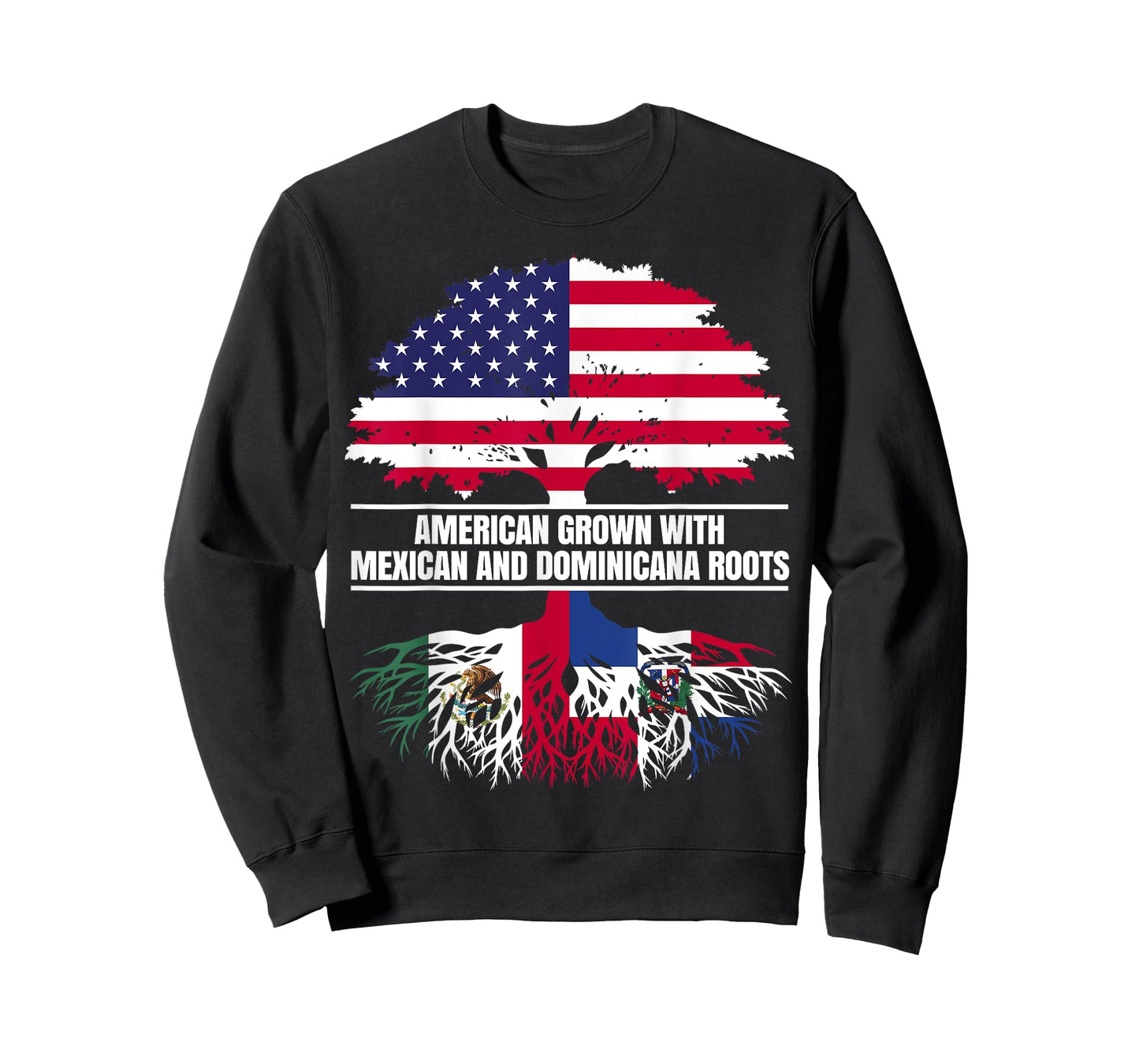 American Grown with Flag Heritage Mexican Dominican Roots T-Shirt