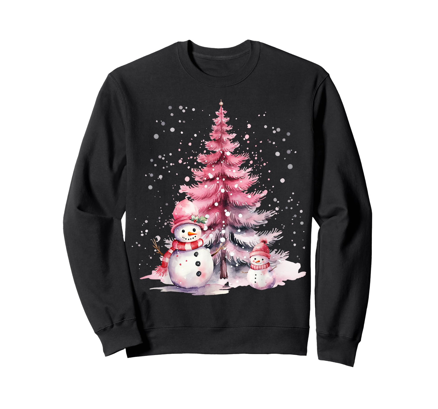 Pink Christmas Winter Snow Snowman Pastel Winter Wonderland T-Shirt