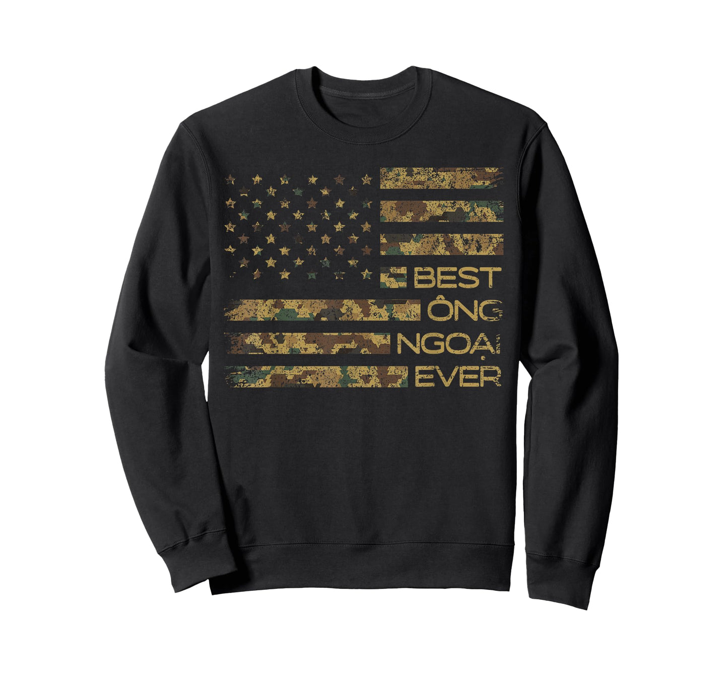 Mens Best Ong Ngoai Ever USA Flag | Funny Vietnamese Grandpa T-Shirt