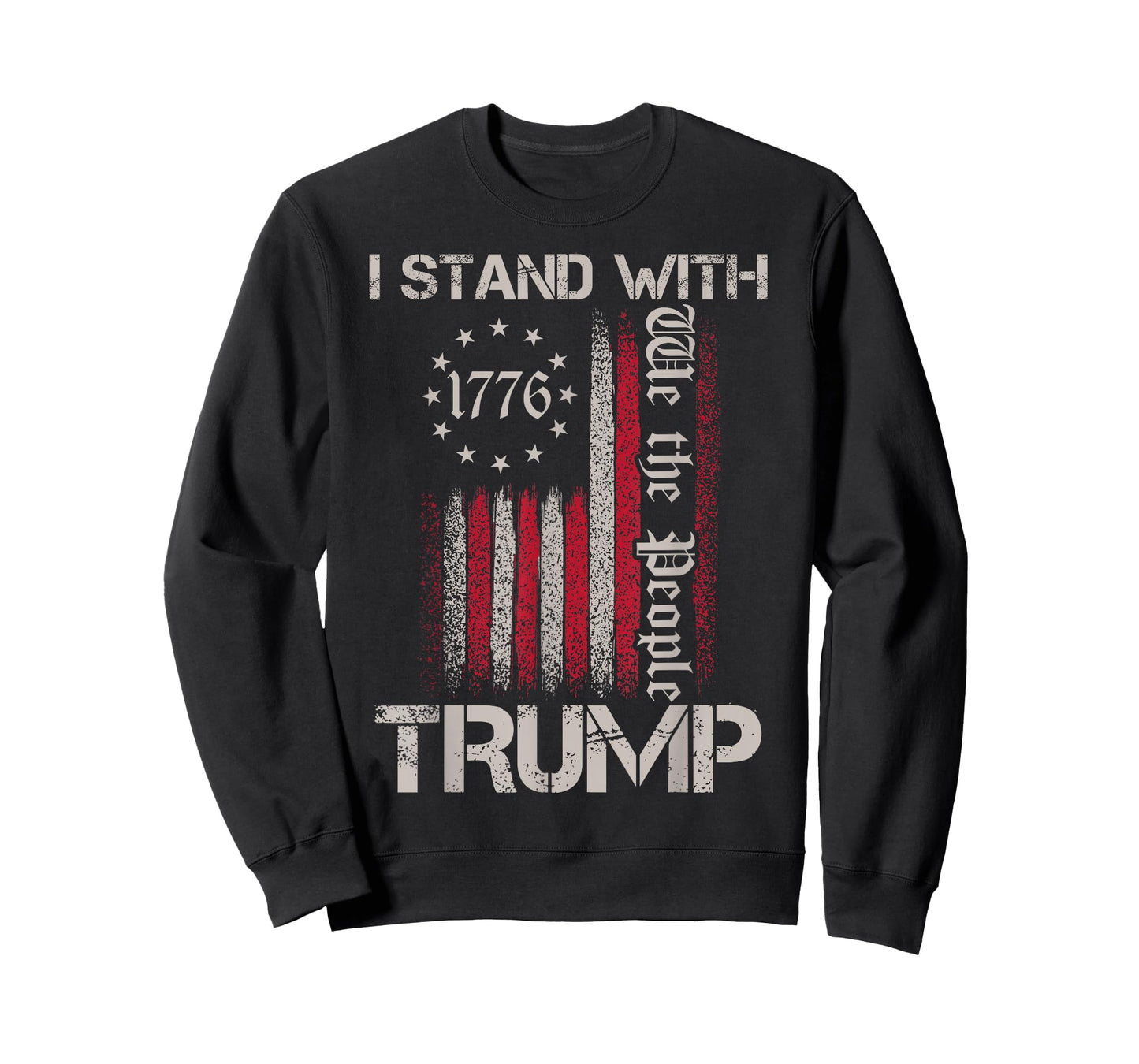 I Stand With Trump American Flag Men Woman USA Vintage Tee T-Shirt