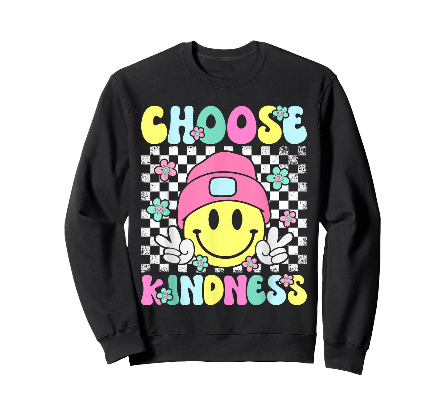 Choose Kindness Groovy Be Kind Inspirational Women Kids T-Shirt