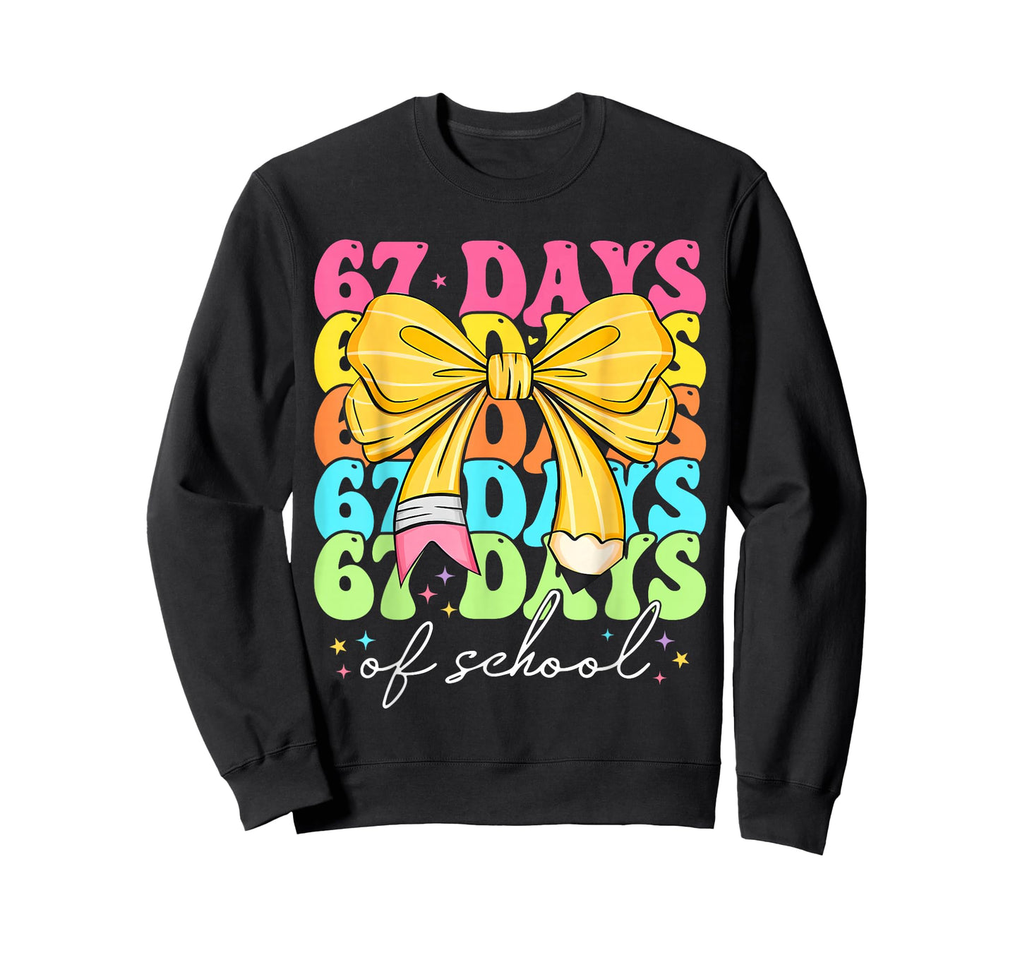 67 Days of School Girls Coquette Bow 67th Day of School T-Shirt