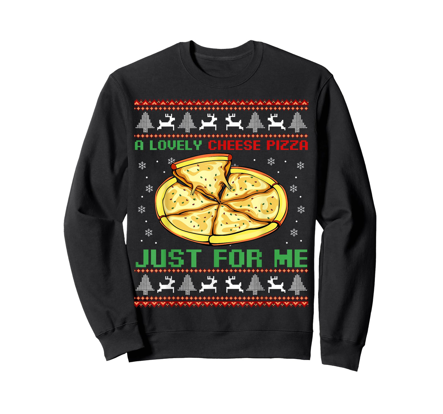 A Lovely Cheese Pizza Just For Me Christmas Tree T-Shirt