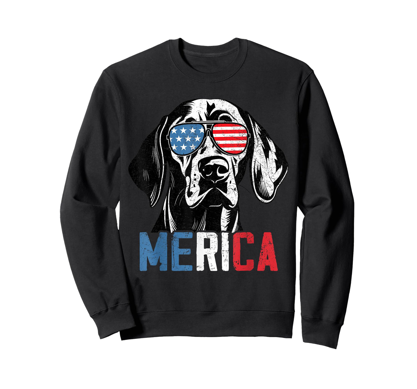 Patriotic Weimaraner Dog Merica 4th Of July Funny T-Shirt