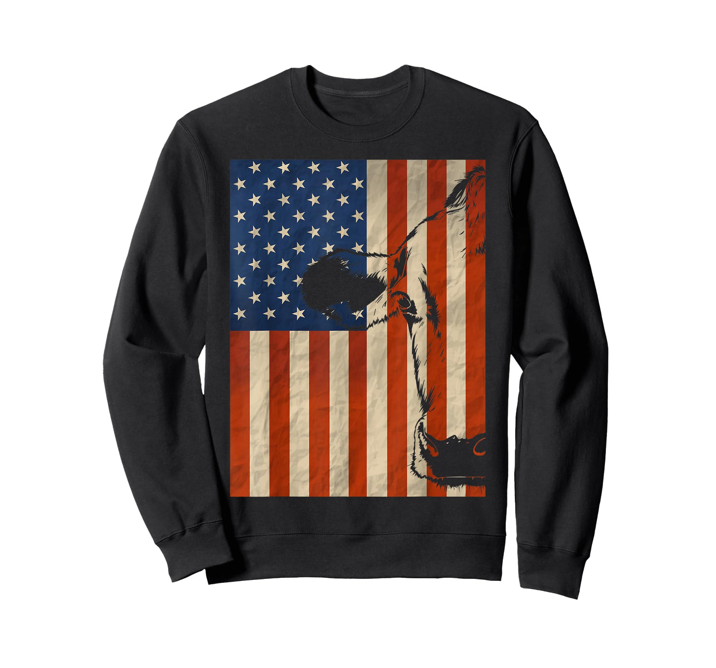 Cow American Flag Cattle Animal Lover Patriotic 4th of July T-Shirt