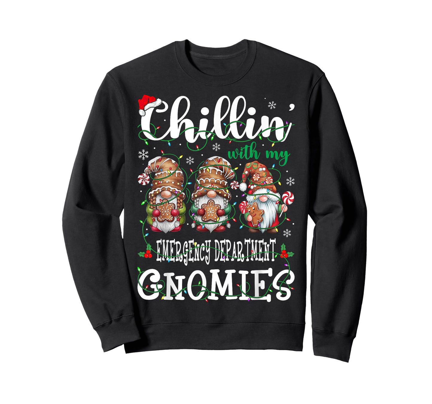 Chillin With My Emergency Department Gnomies Christmas ED T-Shirt