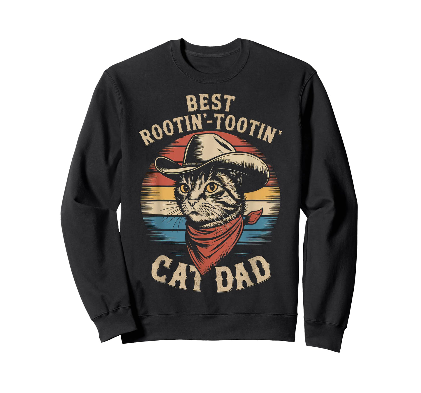 Cat Dad Cat Shirt Funny Fathers Day Cowboy Rootin Tootin T-Shirt