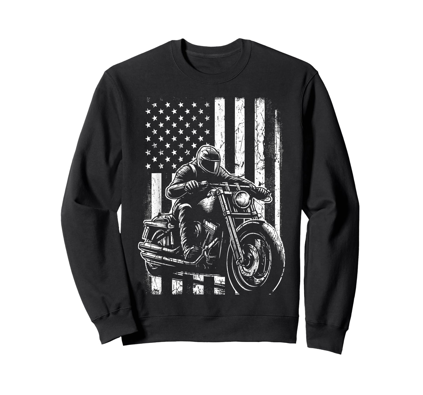 Patriotic Motorcycle American US Flag Biker T-Shirt