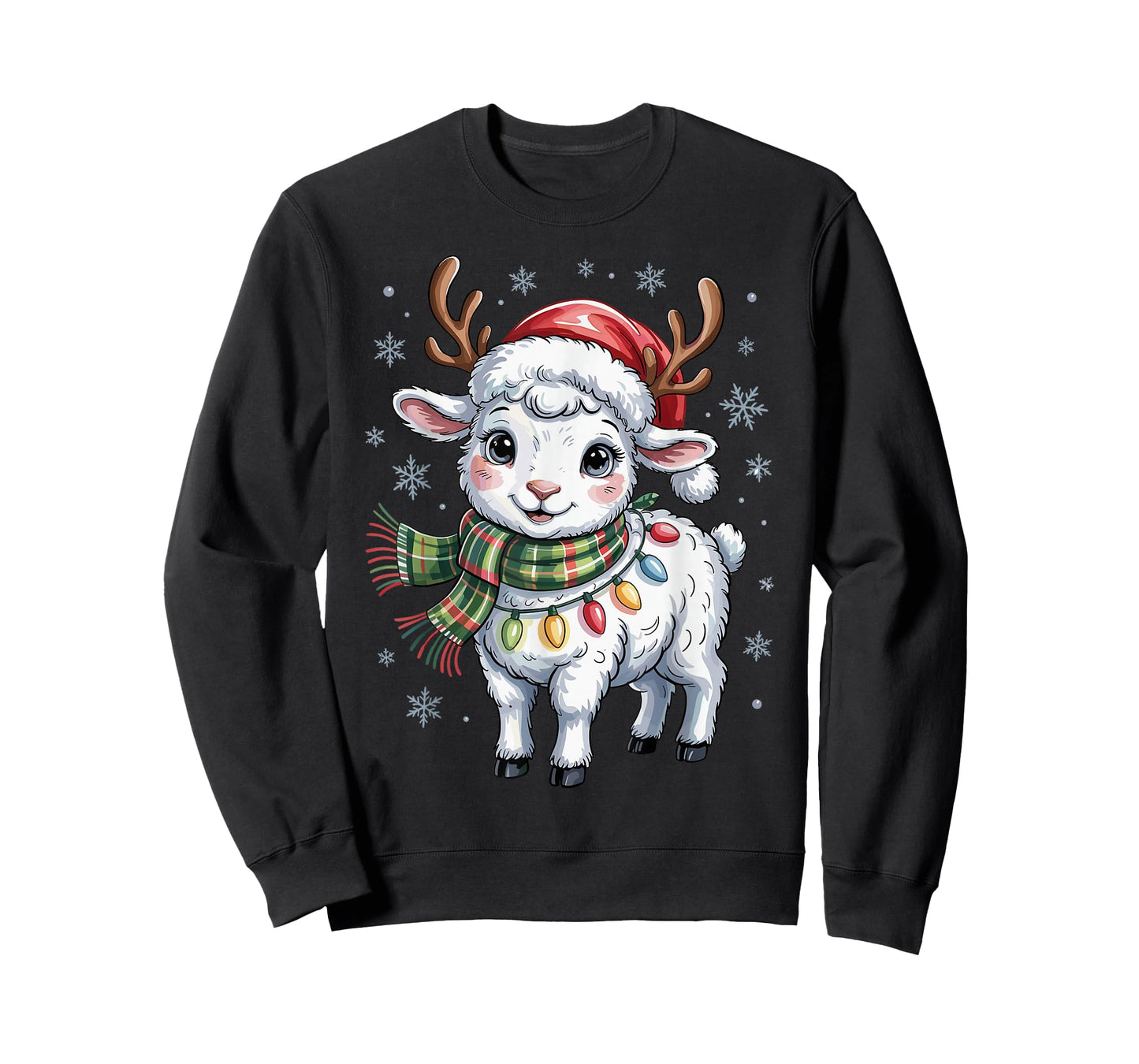 Cute Lamb Christmas Funny Animal Lover Farmer Holiday Pajama T-Shirt