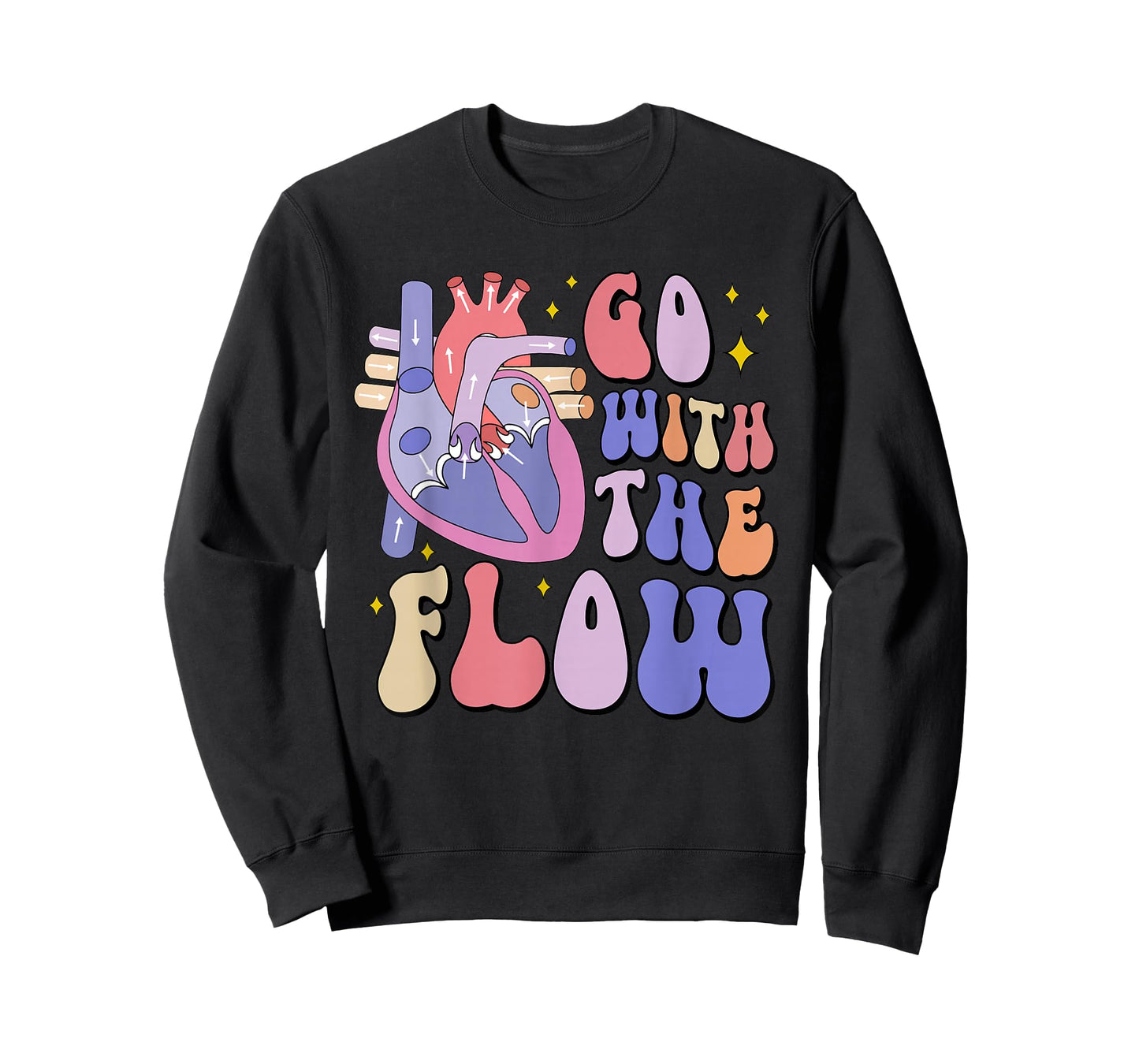 CVICU Cardiac Nurse Anatomy Cardiology Human Heart Flow T-Shirt