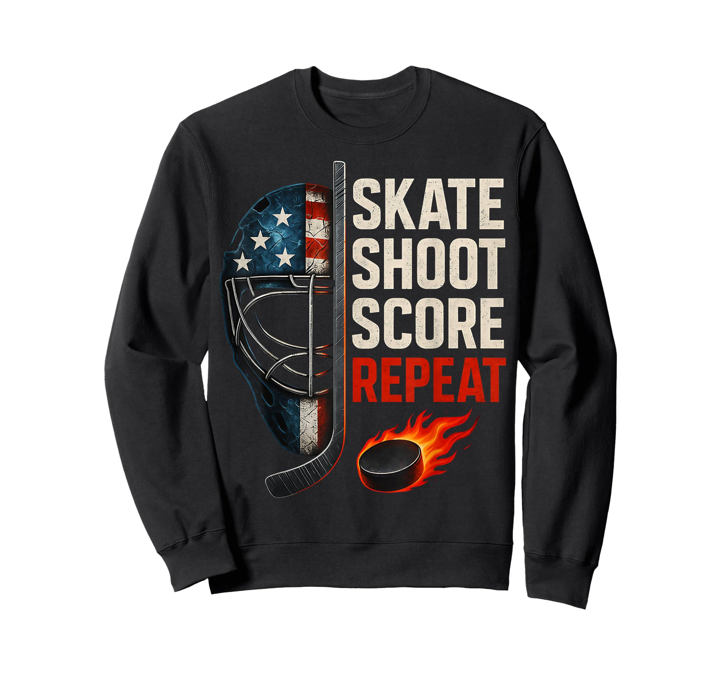 Skate Shoot Score Repeat Hockey Jersey USA Youth Men Boys T-Shirt