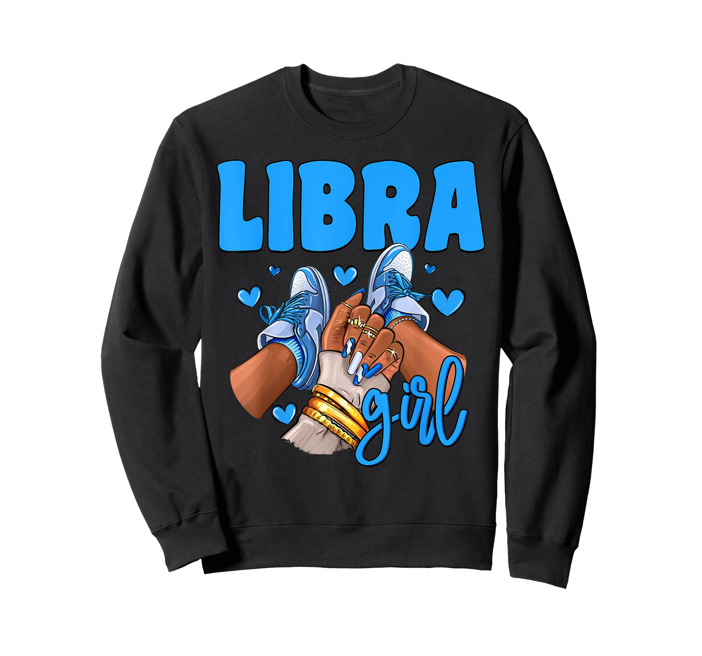 Libra Girl Sneakers Astrology Zodiac Sign Black Women T-Shirt
