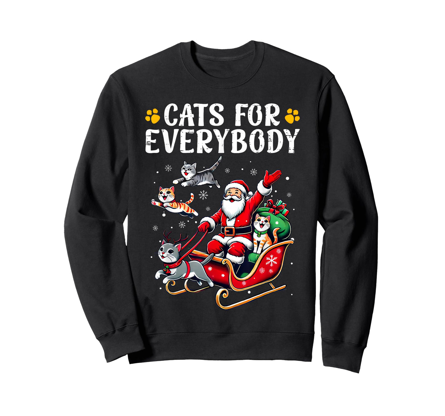Cats for Everybody Christmas Cat Funny Xmas Men Women Santa T-Shirt
