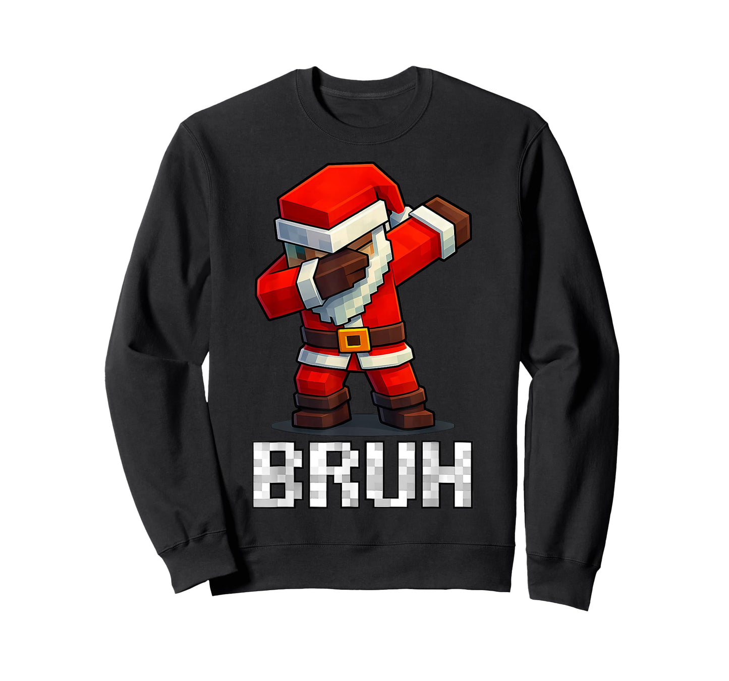 Bruh Christmas Santa Dabbing Gamer Pixel Men Boy Kid Xmas T-Shirt