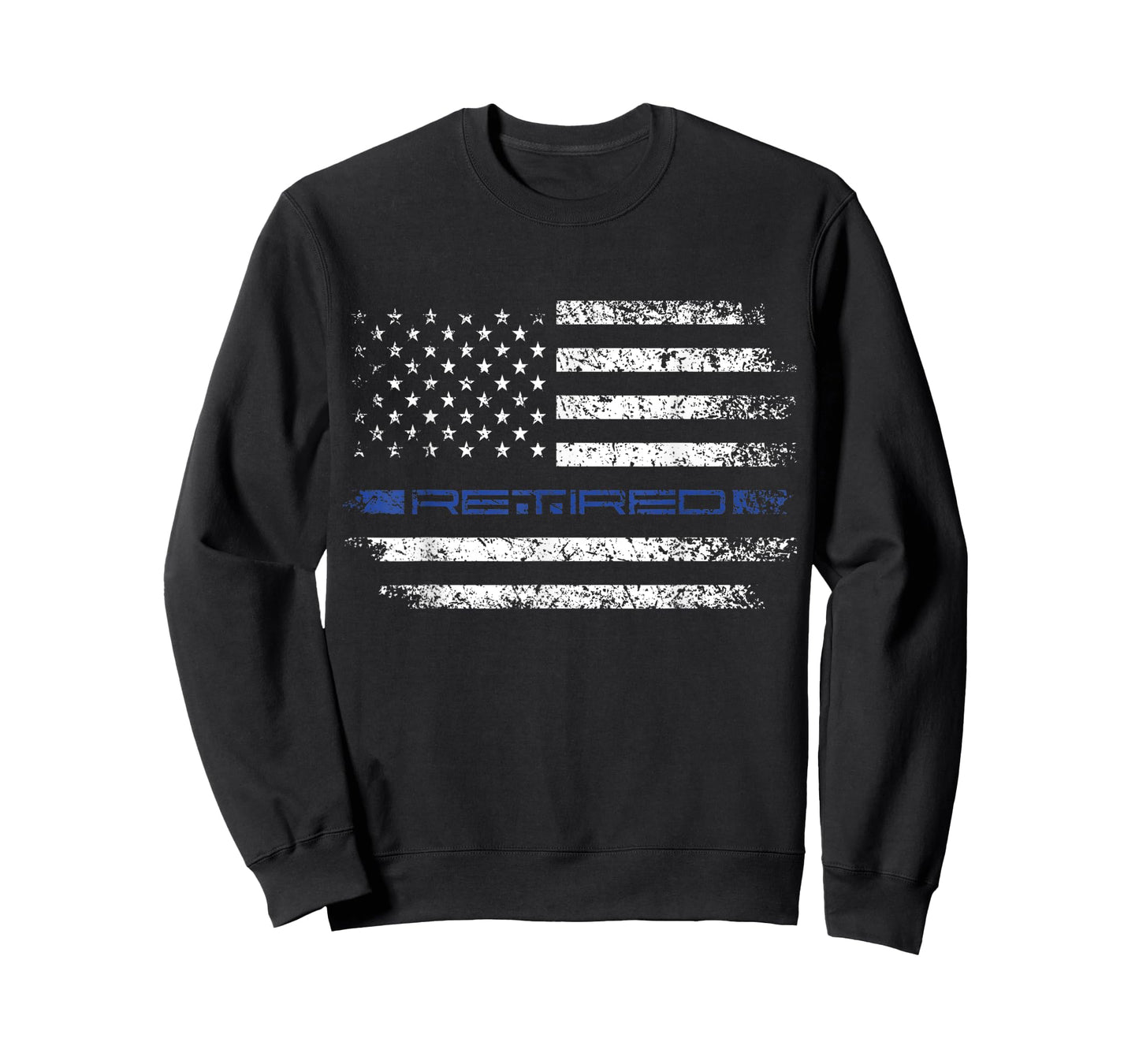 Police Officer Thin RETIRED Blue Line American Flag T-Shirt