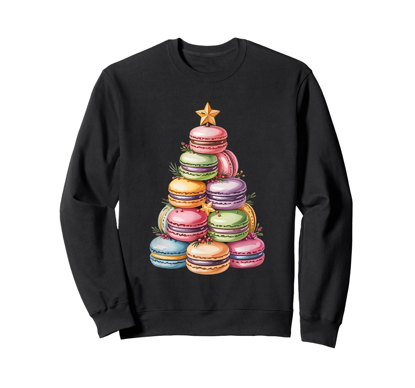 Cute Macaron Cookie Christmas Tree Holiday Baking Aesthetic T-Shirt