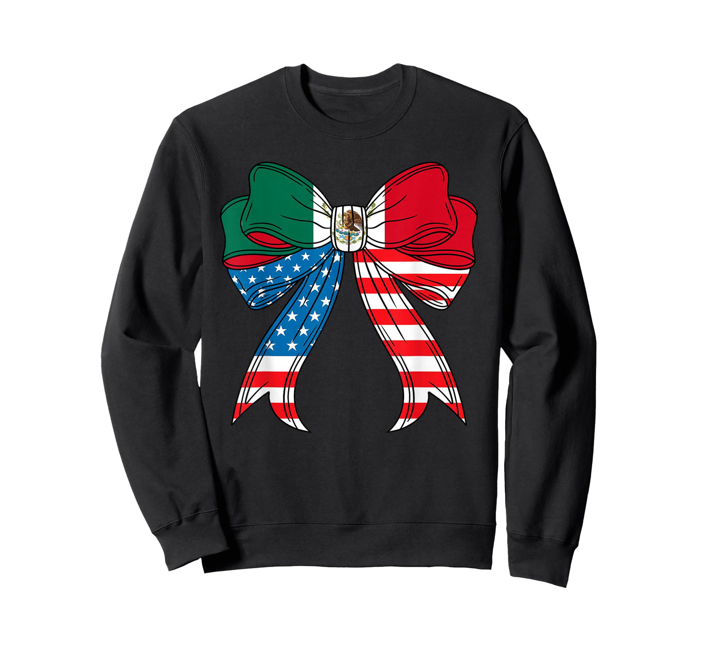 Half Mexican And American Mexico America Usa Women Girl Bow T-Shirt