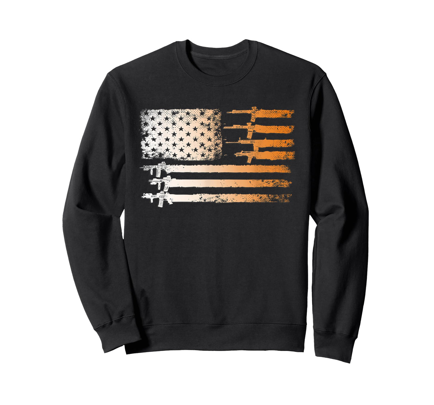 Guns Flag Distressed Gift Tshirts Veterans Hunters T-Shirt