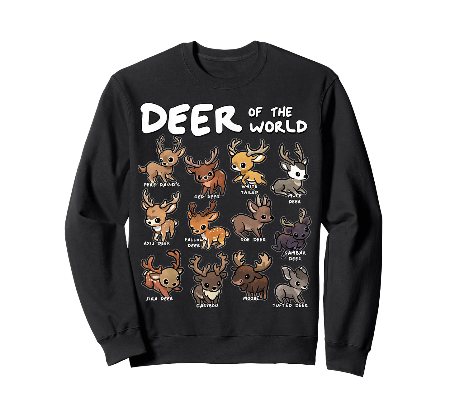 Deer Shirt Deer of The World Educational Deer Lover Hunter T-Shirt