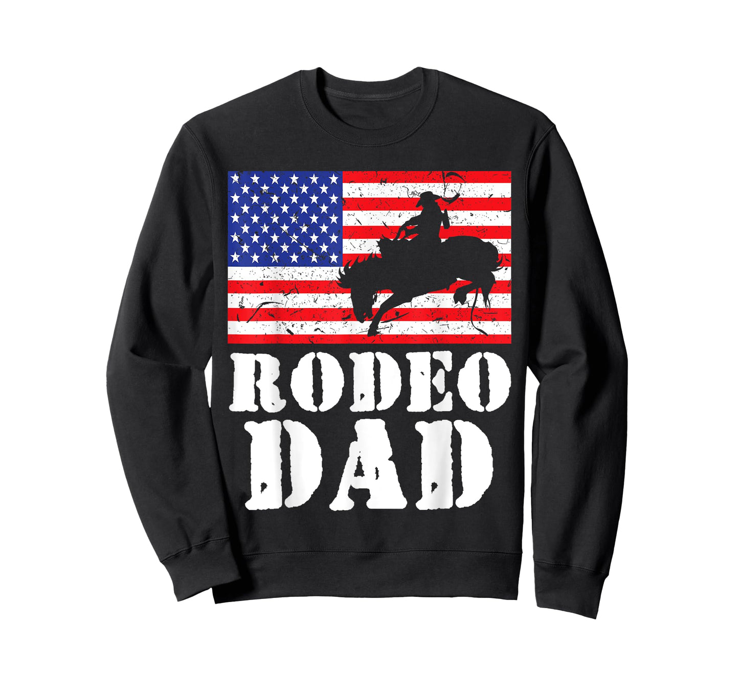 USA American Distressed Flag Rodeo Dad Men Gift For Him T-Shirt