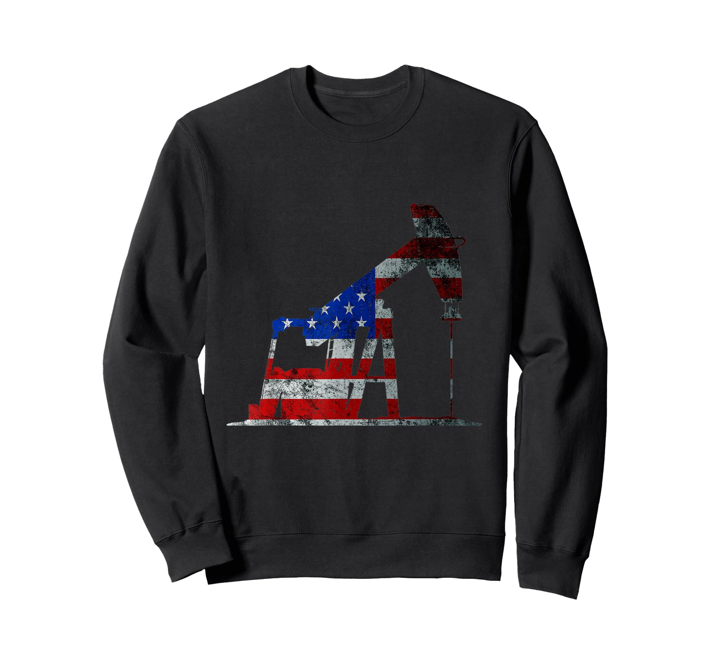 Oilfield Worker Rig Drilling US Flag Oil Rig Man Oil Driller T-Shirt