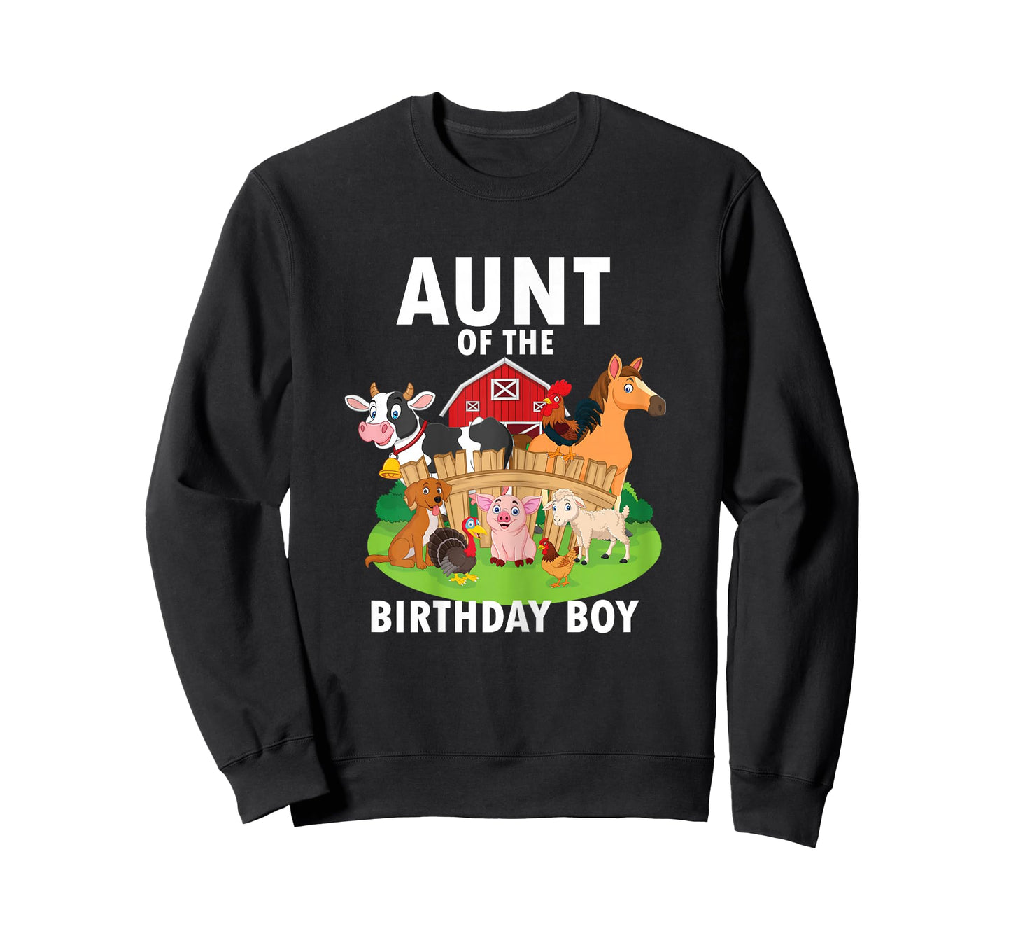 Aunt Of The Birthday Boy Farm Animals Matching Farm Theme T-Shirt