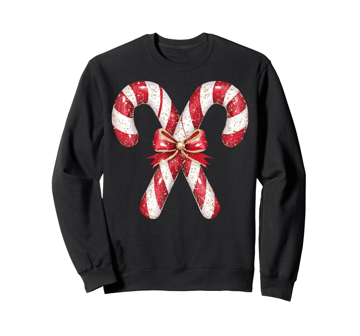Retro Coquette Bow Candy Cane Christmas Season Girls Womens T-Shirt