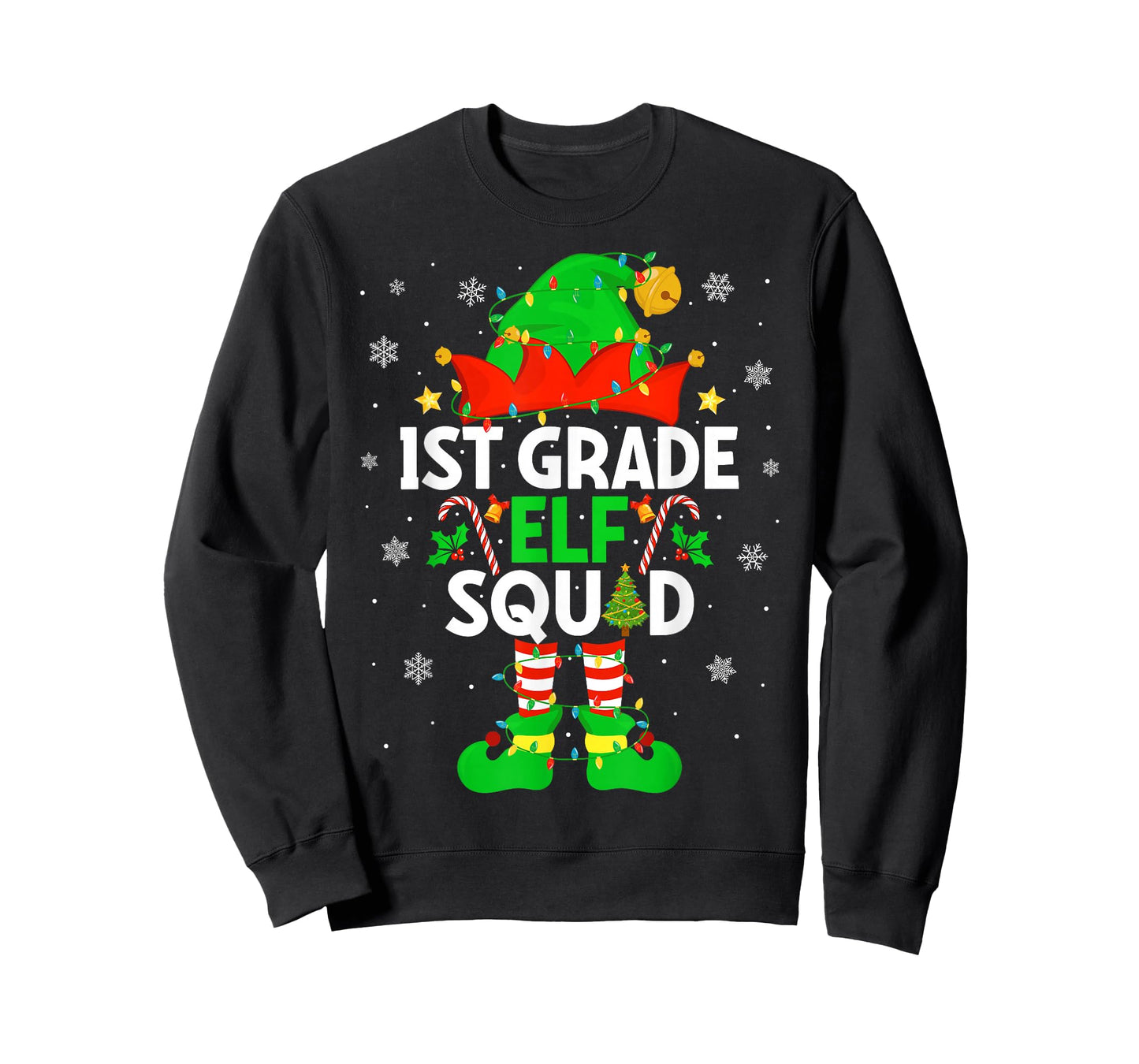 1st Grade Elf Squad Christmas First Grade Christmas Teacher T-Shirt