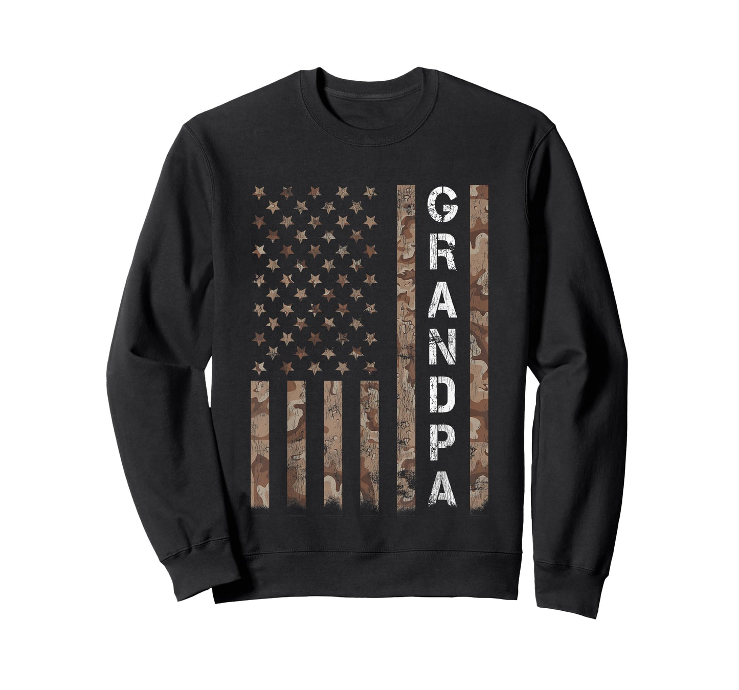 Mens Grandpa Grandfather American Flag Fathers Day Men T-Shirt
