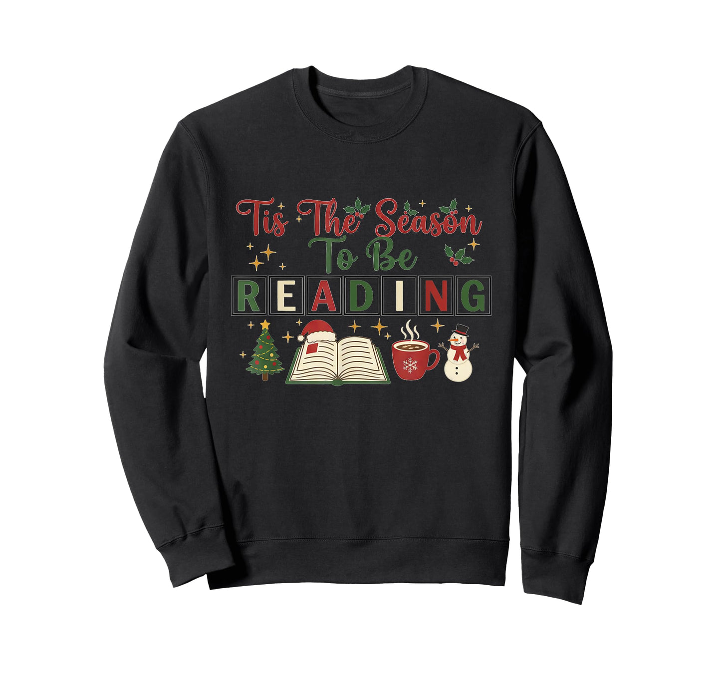 Xmas Books Tis The Season to Be Reading Funny Book Lover T-Shirt