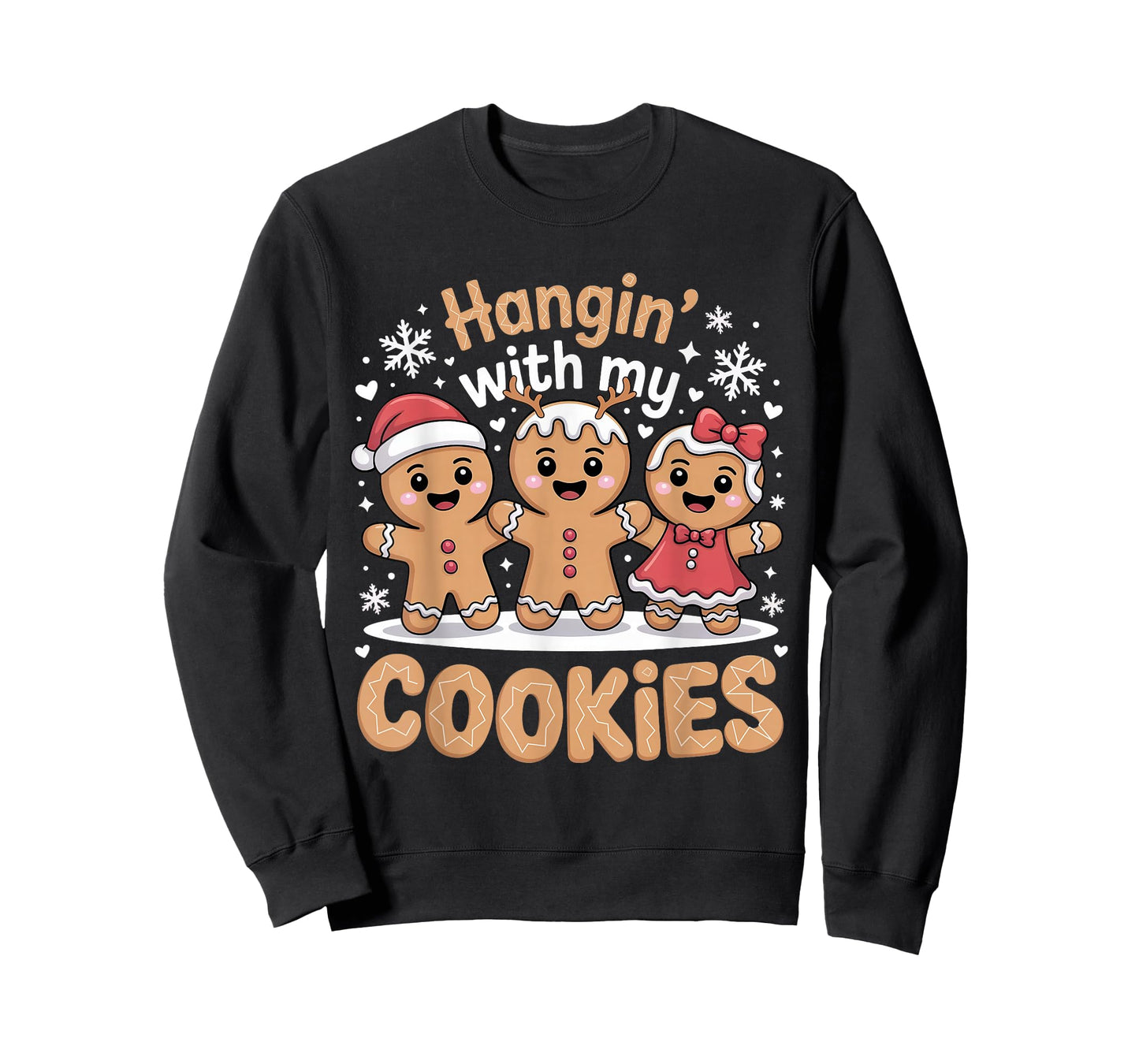 Hangin with My Cookies Christmas Gingerbread Xmas Women Girl T-Shirt