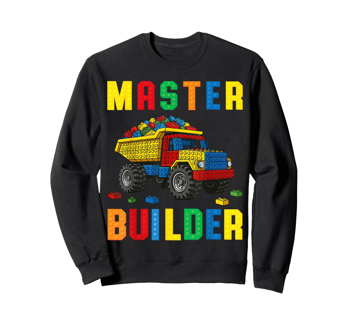 Funny Family Master Builder Building Bricks Blocks Kids Boys T-Shirt