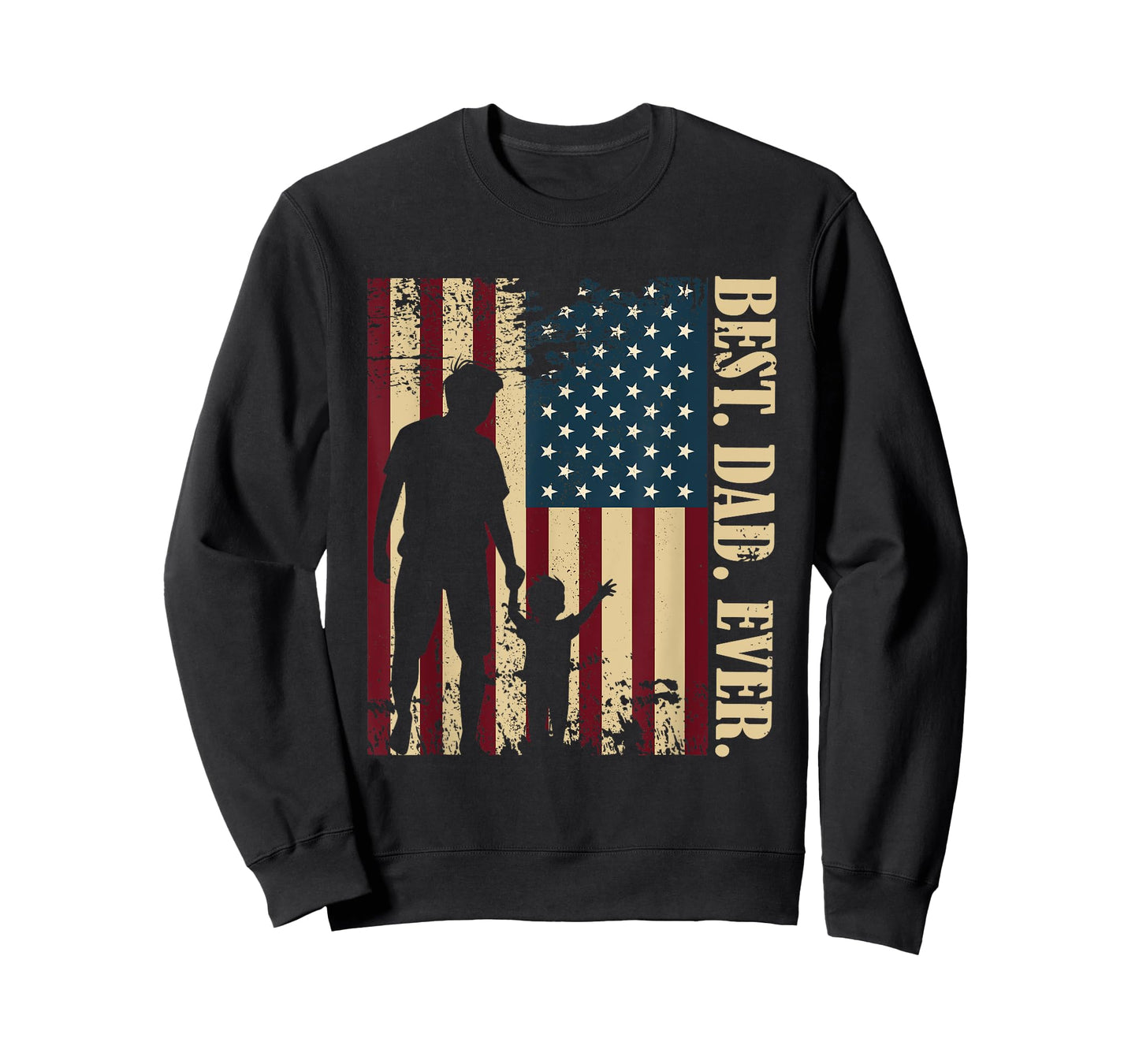 Best Dad Ever With Us American Flag Vintage For Father's Day T-Shirt