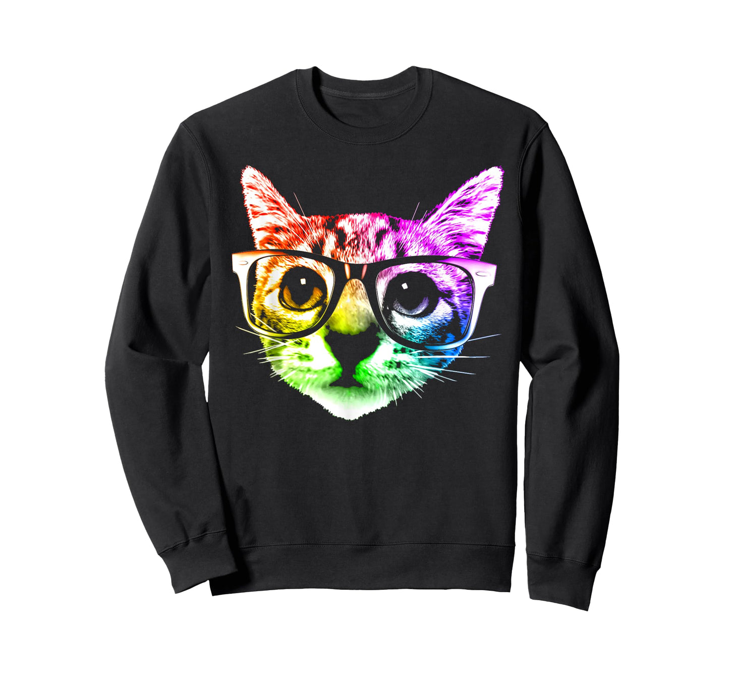 Rainbow Kitty Cat with Glasses by ROBOTFACE T-Shirt