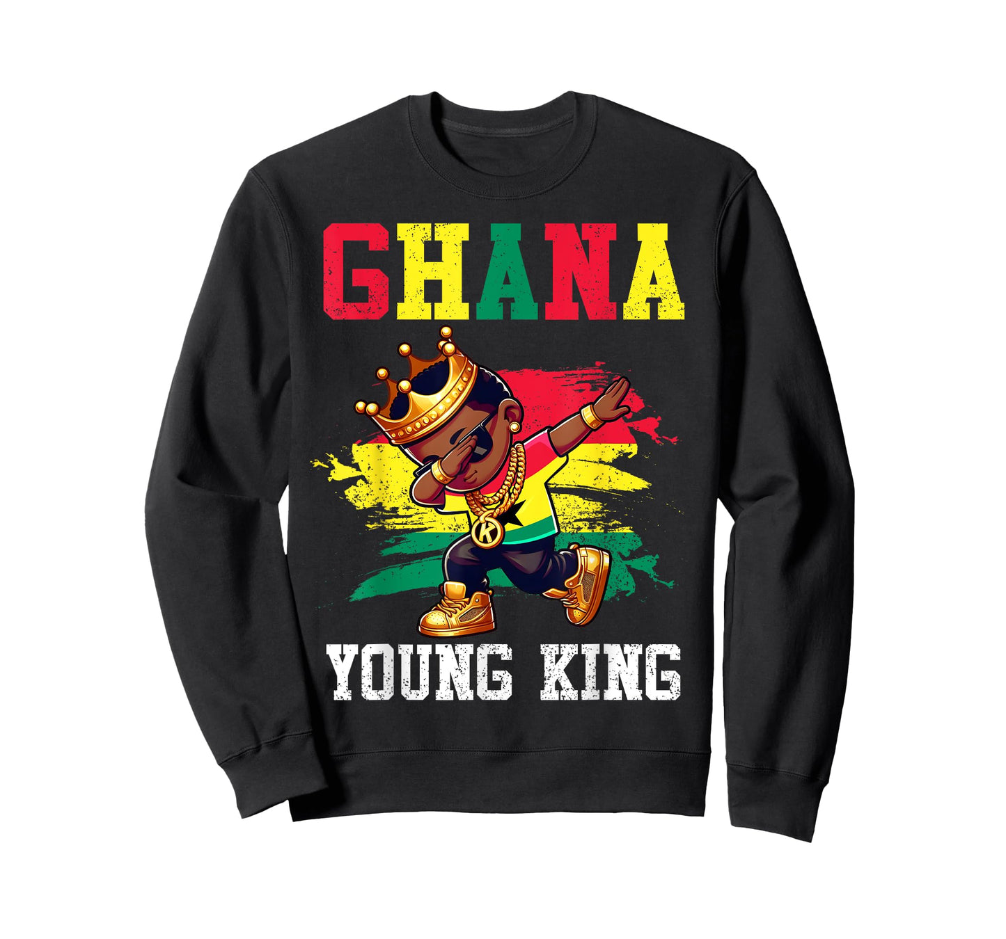 Ghana Young King Ghanaian Boy African Proud Ghanaian Flag T-Shirt