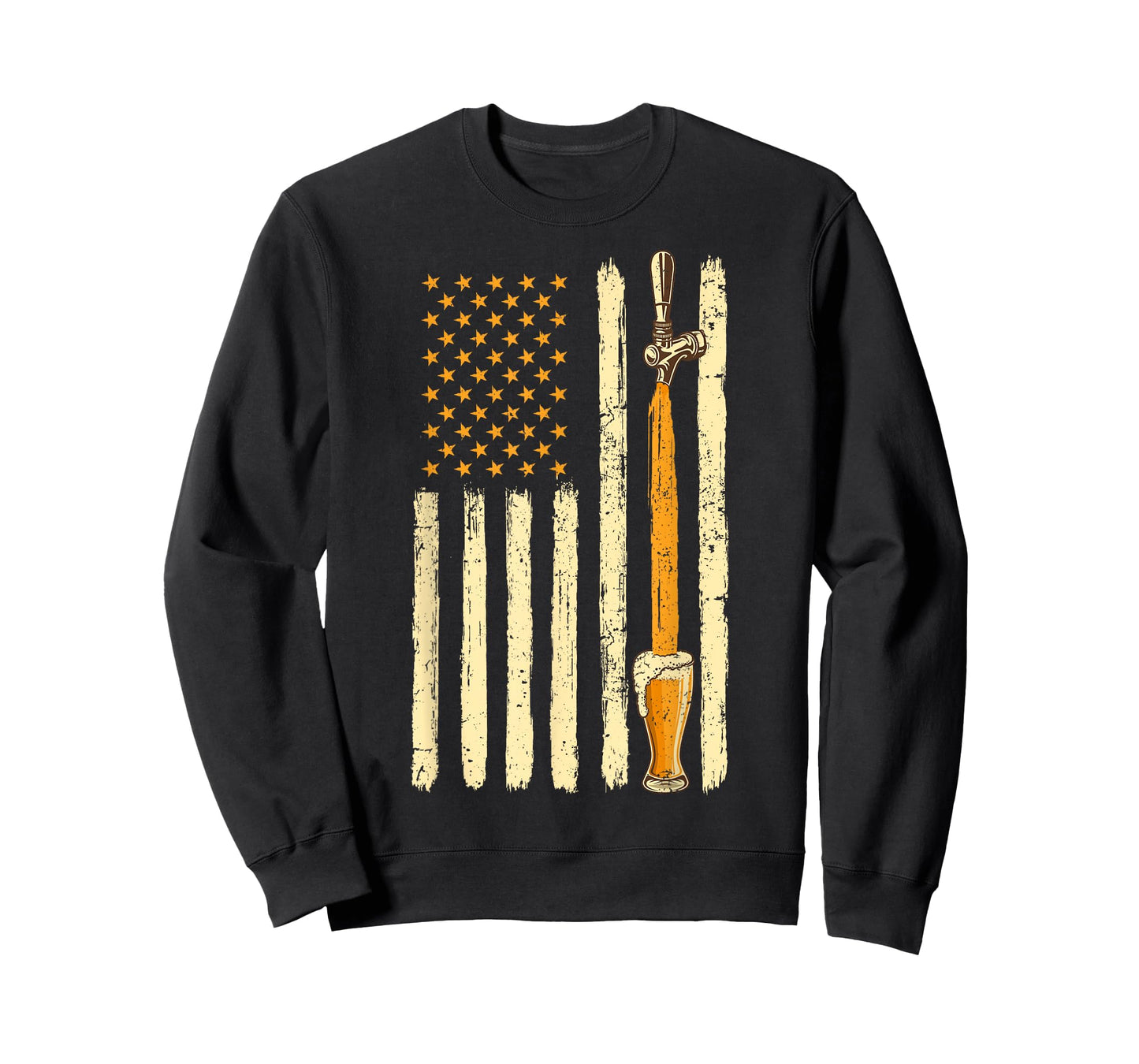 Craft Beer Tap Distressed American Flag Patriotic Alcohol T-Shirt