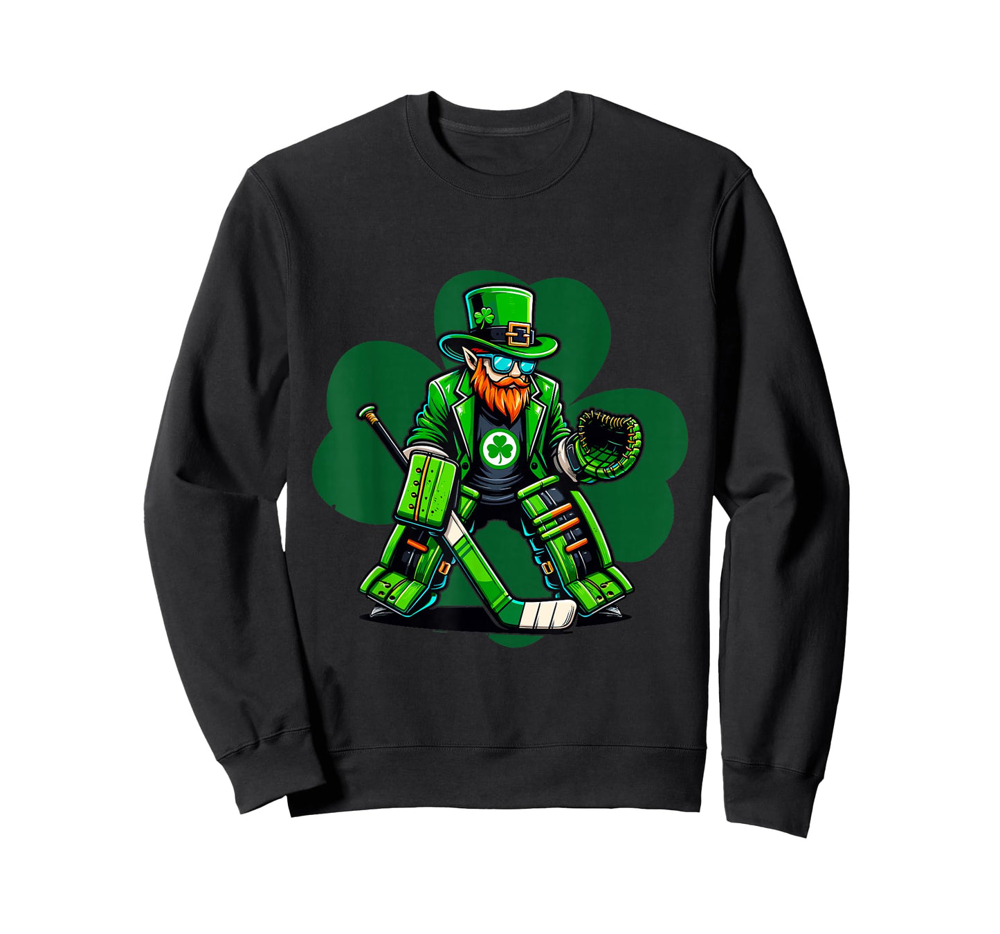 Hockey Goalie Saint Patrick's Day Irish Shamrock T-Shirt
