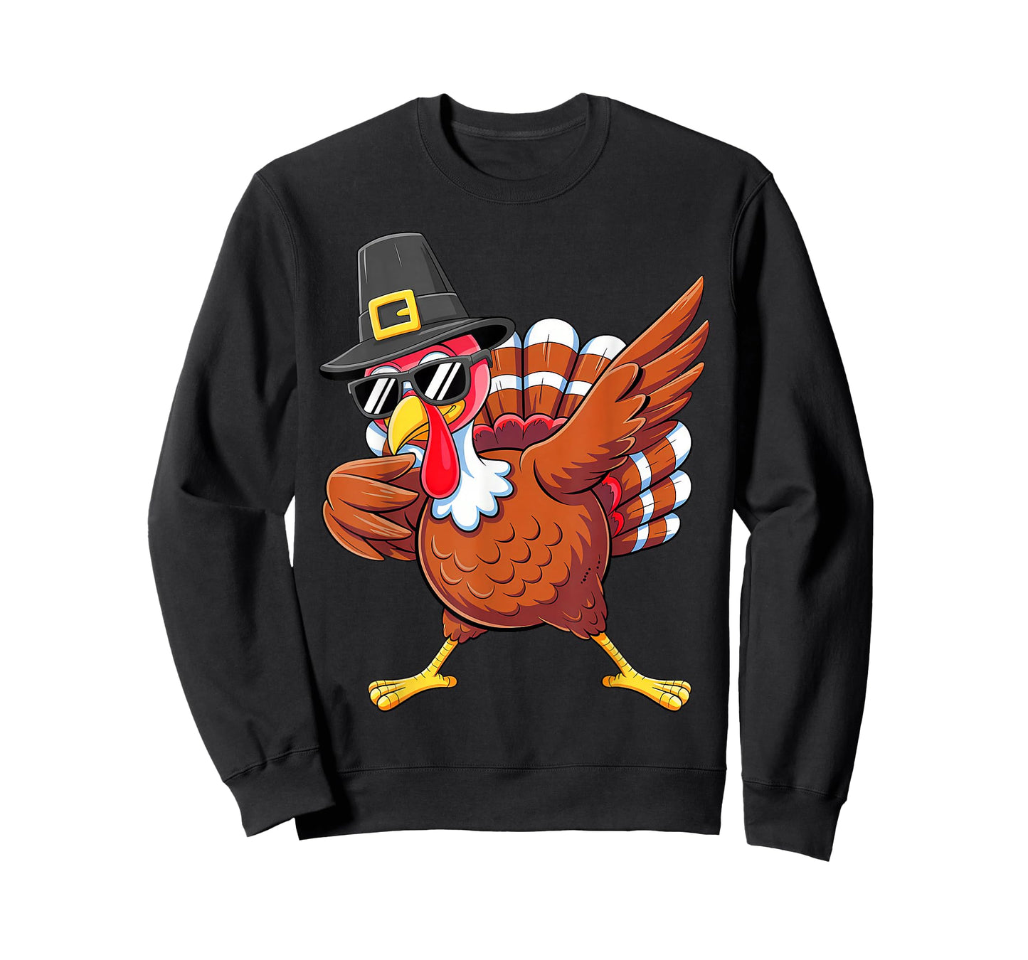Dabbing Turkey Thanksgiving Day Pilgrim Boys Men Funny Dab T-Shirt