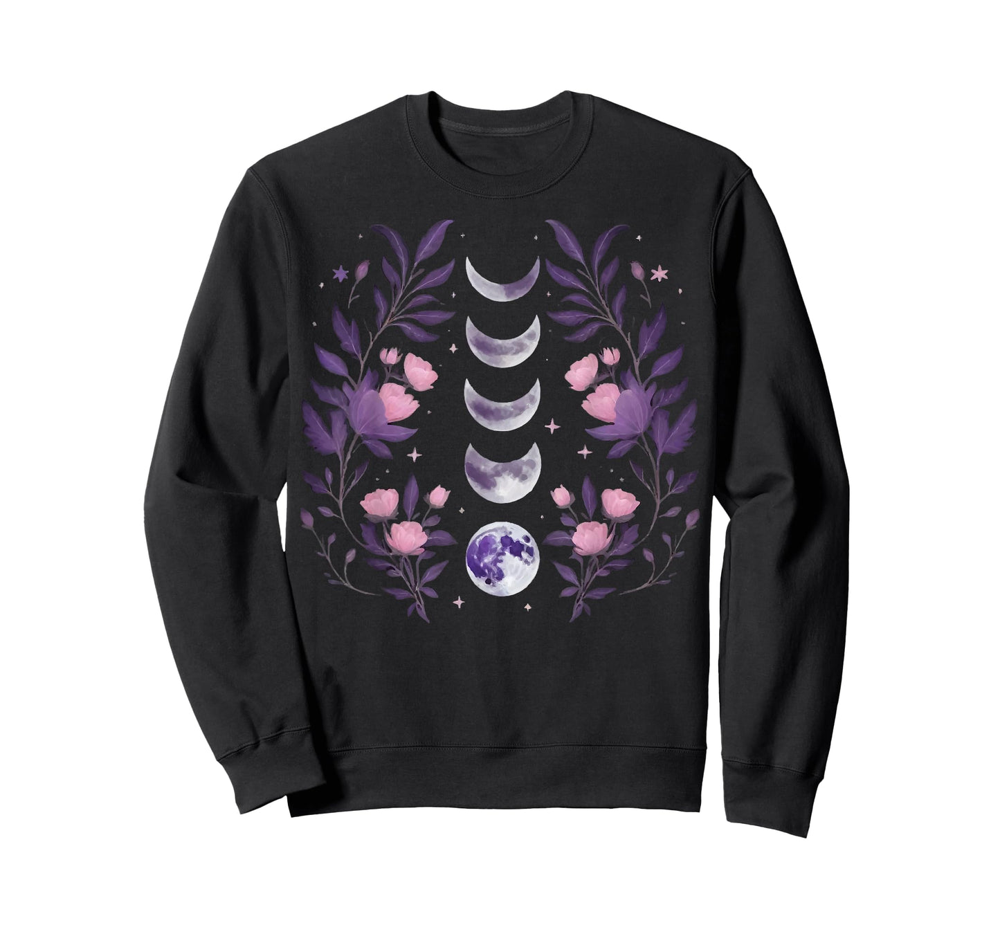 Celestial Moon Phase BOHO Wildflowers Zodiac Witchcore T-Shirt