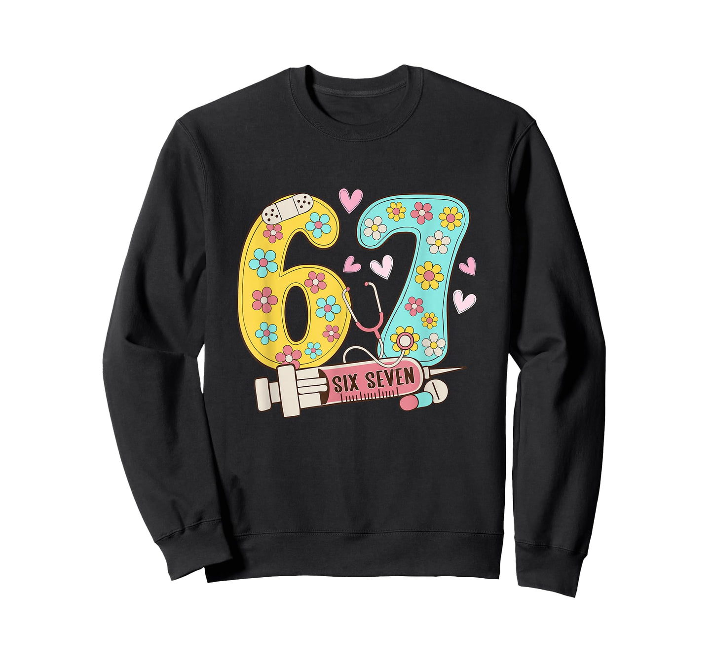67 Shirt for Nurse 6 7 Meme Women Doctor Nursing Six Seven T-Shirt