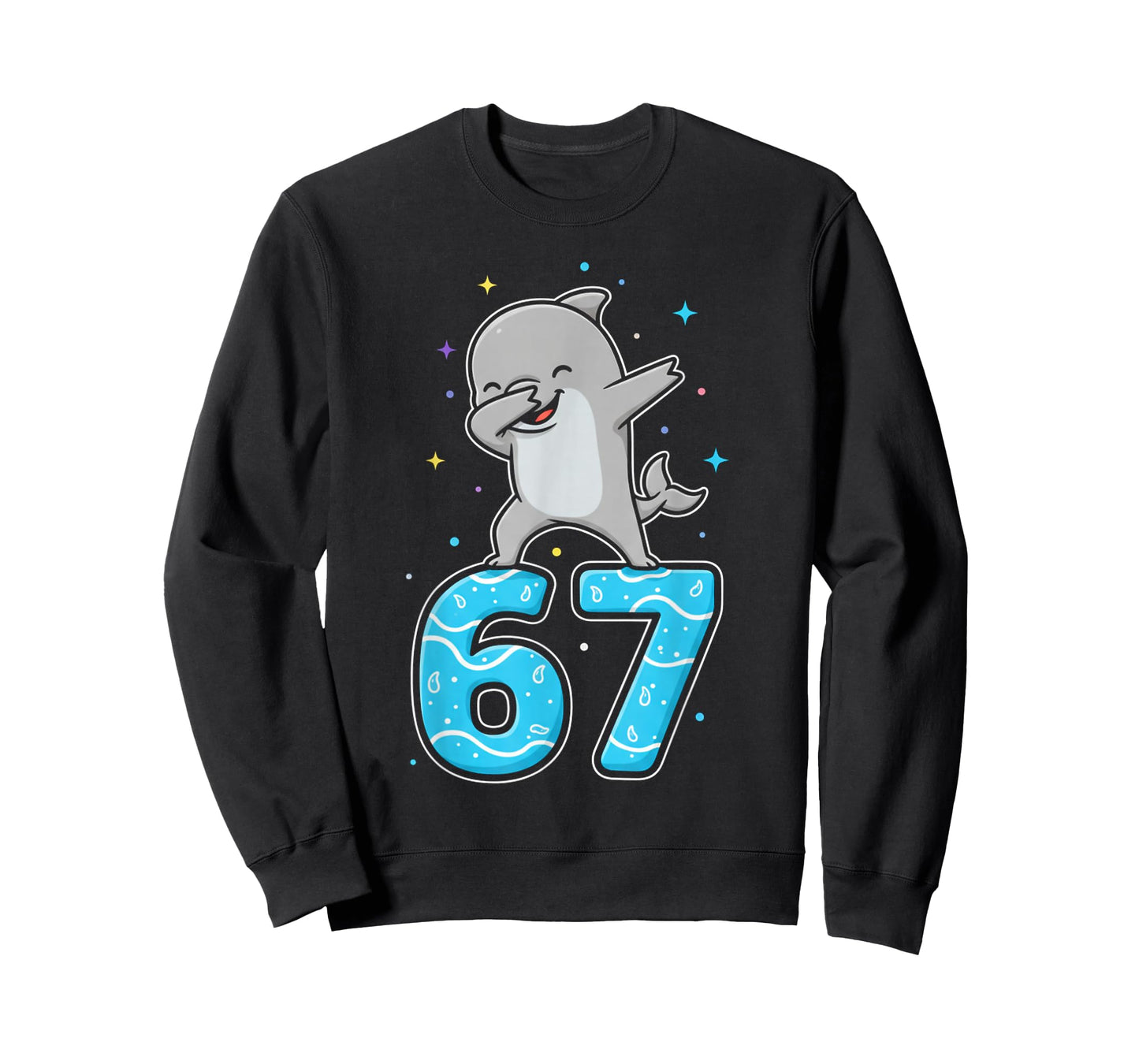 Dabbing Dolphin 67 Funny Six Seven Gen Z Slang Meme Cute T-Shirt