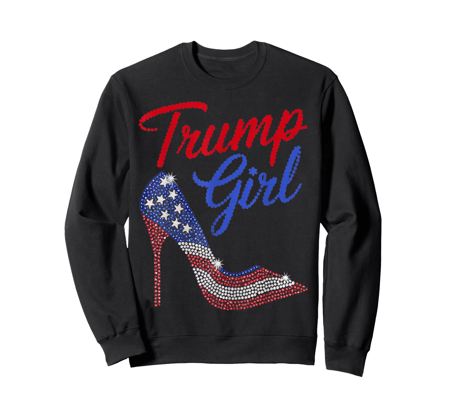 American Flag Bling Patriot Trump 2024 Trump Girl High Heel T-Shirt