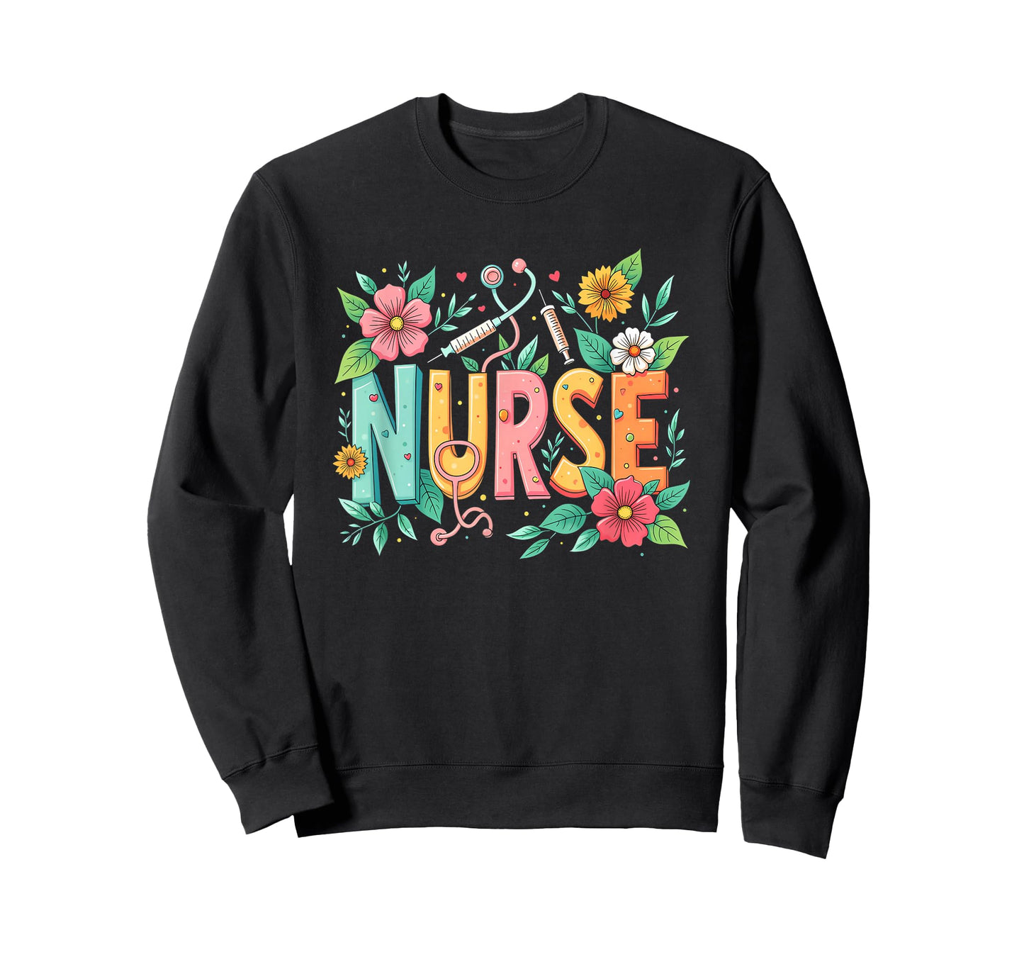 Cute Retro Groovy Nurse Flower Nursing 0CT9JL T-Shirt