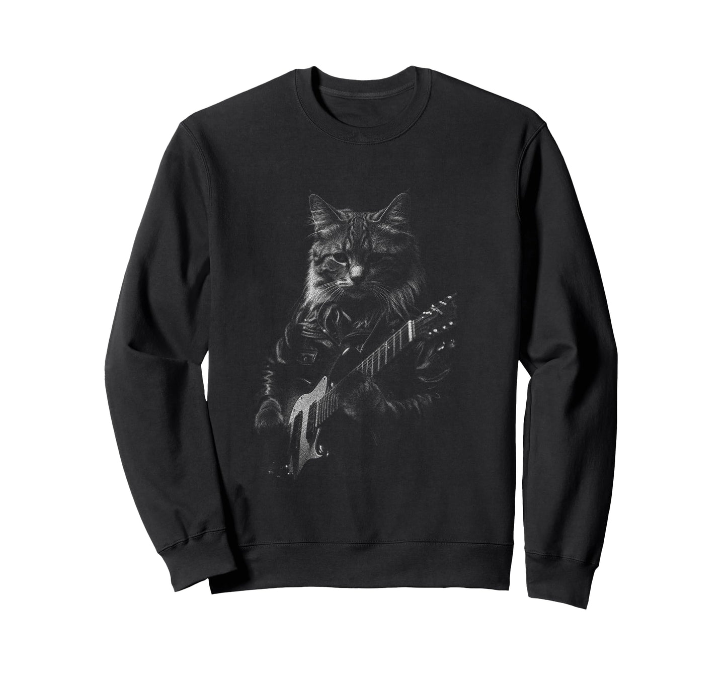 Rock And Roll Band Rock Cat Playing Guitar Funny Guitar Cat T-Shirt