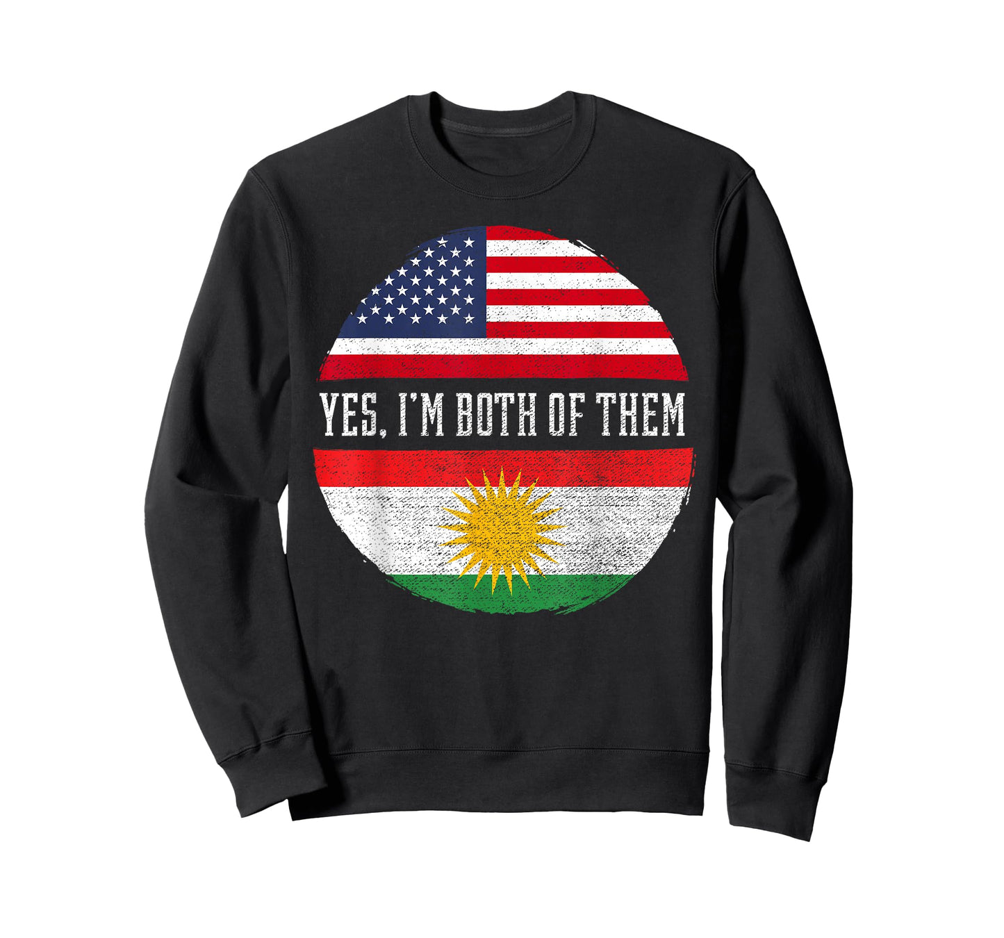 Half American Half Kurdish USA Flag Kurdistan Heritage DNA T-Shirt