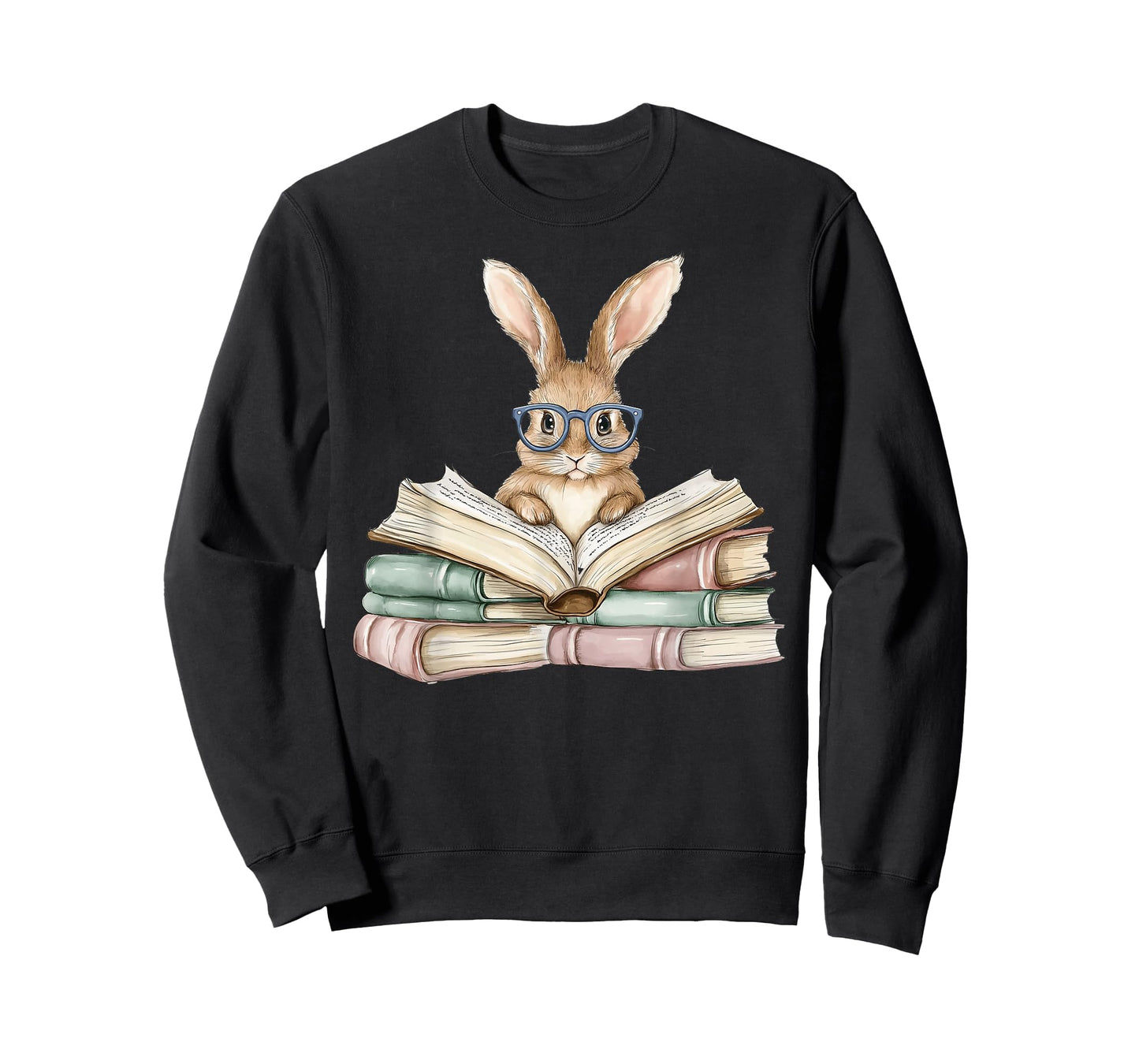 Cute Reading Bunny Glasses Books Bookworm Reader Teacher T-Shirt